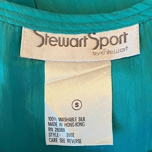 Stewart Sport Outfit Set Aqua and Lavender Silk 4 Piece Size XS Vintage 80s - Picture 10 of 15